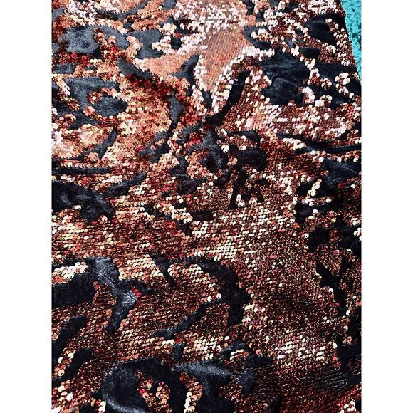 Lavendar Brown XS orange and black racerback sequin mini dress Witchy Whimsygoth - Picture 4 of 9